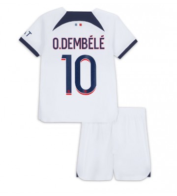 Paris Saint-Germain Ousmane Dembele #10 Borta Kläder Barn 2023-24 Kortärmad (+ Korta byxor)